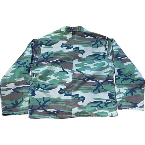 1980s K-Mart Camouflage Men Sz Large Camo Army Military Button Shirt Vintage - Picture 5 of 5